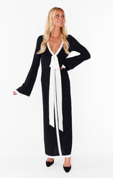 Balboa Dress ~ Black and White Contrast Knit