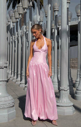 Eliza Maxi Dress ~ Light Pink Light Taffeta