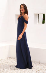 Bella Maxi Dress ~ Midnight Navy Luxe Satin