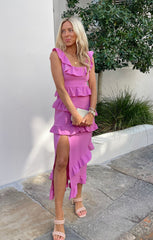 Greta Dress ~ Pink Lilac Stretch