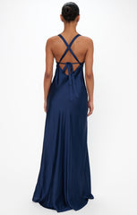 Anderson Maxi Dress ~ Midnight Navy Luxe Satin