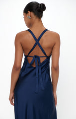 Anderson Maxi Dress ~ Midnight Navy Luxe Satin