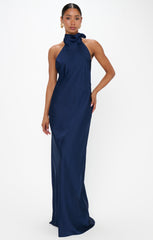 Lisa Maxi Dress ~ Midnight Navy Luxe Satin