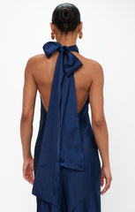 Lisa Maxi Dress ~ Midnight Navy Luxe Satin