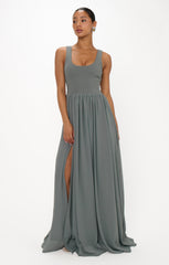 Harper Maxi Dress ~ Deep Sage Chiffon