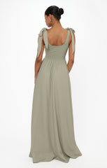 Harper Maxi Dress ~ Moss Green Crisp