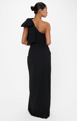 Bliss Bow Dress ~ Black Stretch