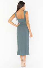 Eden Midi Dress ~ Dusty Sage Stretch