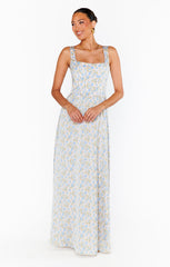 Nina Maxi Dress ~ Charming Rose Luxe Satin