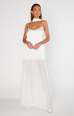 Dalia Maxi Dress ~ Ivory Luxe Satin