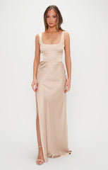 Lana Maxi Dress ~ Champagne Luxe Satin