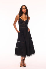 Catryn Lace Bow Cotton Midi Dress