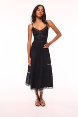 Catryn Lace Bow Cotton Midi Dress