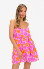 Caroline Mini Dress ~ Pink Daisy