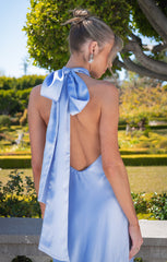 Lisa Maxi Dress ~ Borrowed Blue Luxe Satin