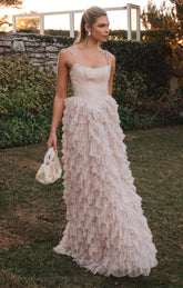Francesca Maxi Dress ~ Champagne Tulle Ruffle