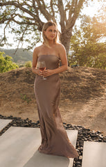 Taylor Tube Maxi Dress ~ Dune Luxe Satin