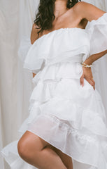 Brandy Maxi Dress ~ White Organza