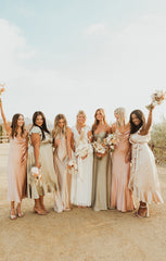 Tuscany Maxi Slip Dress ~ Rose Gold Luxe Satin
