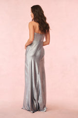 Elmina Strapless Metallic Gown