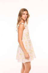 Finny Upcycled Cotton Mini Dress - PEACHY SUNRISE