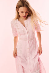 Francilla Cotton Midi Dress - BALLERINA PINK