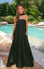 Tinsley Tube Dress ~ Black Luxe Satin