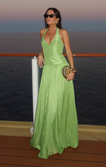 Eliza Maxi Dress ~ Key Lime Light Taffeta
