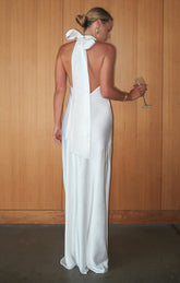 Lisa Maxi Dress ~ Ivory Luxe Satin