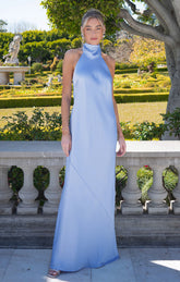 Lisa Maxi Dress ~ Borrowed Blue Luxe Satin