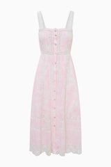 Judalon Cotton Midi Dress - POWDER PINK