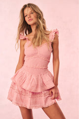 Lovine Cotton Smocked Mini Dress - STRAWBERRY SPRTIZ