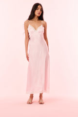 Manuela Satin Polkadot Slip Dress - SHELL PINK