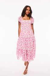 Masie Summer Heirloom Print Midi Dress