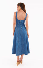 Prim Midi Dress ~ Windy Indigo