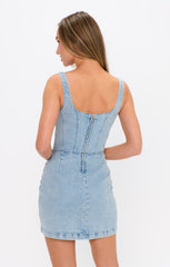 Corset Mini Dress ~ Misty Morning