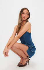 Bridgeport Bow Dress ~ Blue Jean Baby