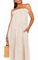 Around The World Maxi Dress ~ Sand Shells Gauze