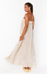 Around The World Maxi Dress ~ Sand Shells Gauze