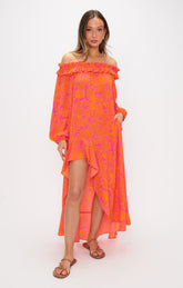 Bobbi Maxi Dress ~ Fuchsia Shells Pebble