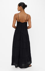 Gracie Midi Dress ~ Black Voile