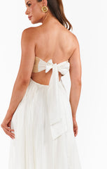 Dockside Maxi Dress ~ White Voile With Twisted Rope