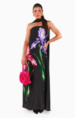 Renee Maxi Dress ~ Wild Iris Luxe Satin