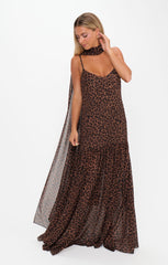 Dalia Maxi Dress ~ Leopard Latte