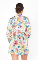 Carrie Collared Dress ~ Ivory Botanical Floral