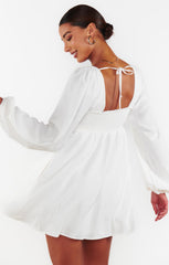 Marianna Mini Dress ~ White Clip Butterfly