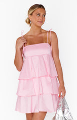 Meet Cute Mini Dress ~ Light Pink Taffeta