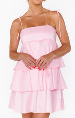 Meet Cute Mini Dress ~ Light Pink Taffeta