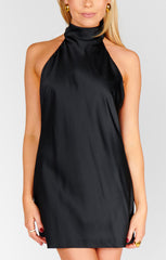 Lisa Mini Dress ~ Black and White Luxe Satin