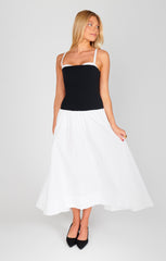 Hepburn Midi Dress ~ Black and White